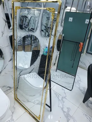 Square Gold Frame With Design Dressing Mirror