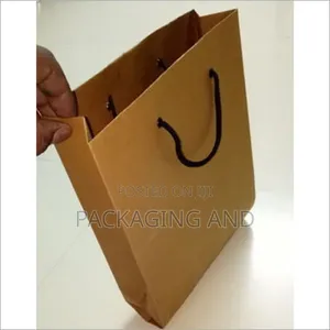 Brown Small Paper Bag For Cosmetic Stores With Rope Handle