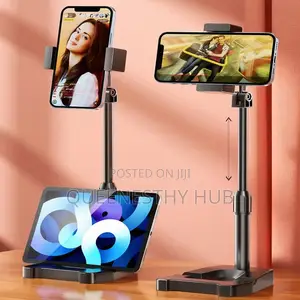 2-in-1 Adjustable Height Phone Stand - 360 Rotation