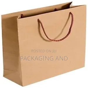 Premium Brown Small Paper Bag For Boutiques With Rope Handle