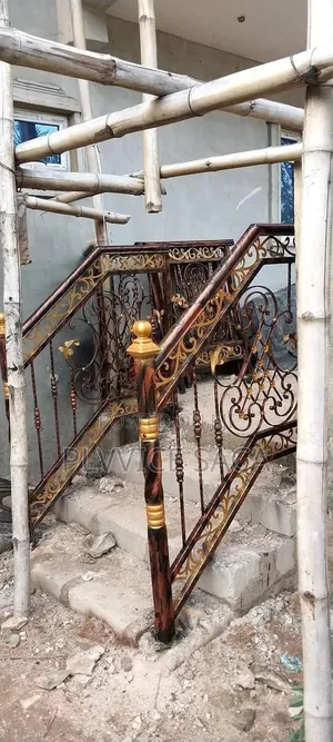 Wrought-Iron Handrail Brown and Gold