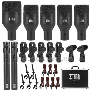 Xtuga Mi7 7-Piece Wired Drum Mic Kit for Professional Sound Recording