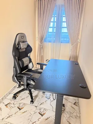 Electric Adjustable Height Desk and Chair.