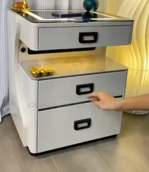 Fireproof Side Drawer With Wireless Charger and Dresser