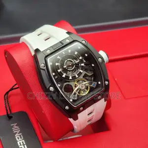 Minber Quality Luxury Men Chronograph Rubber Strap Wristwatch