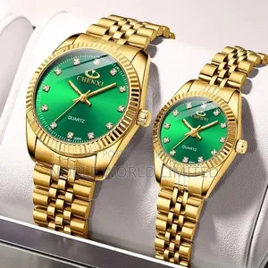 Chenxi Couples Gold Watch With Green Face Ogu 8j