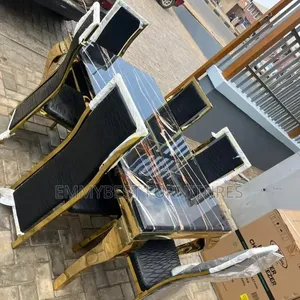 Brand New Golden Colour Dinning Table With Six Chairs.
