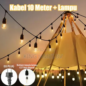 Outdoor and Indoor Rope Lampholder and String Light