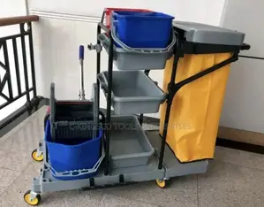 Janitorial Cleaning Trolley For Transporting Supplies.