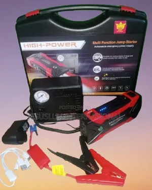 3-in-1 Car Jump Starter Battery Pack With Tyre Inflator Pump 4 Usb