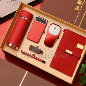 Flask, Powerbank, Dairy,Mouse, Pen and Flash Drive Gift Set.