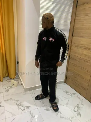 Ity King Black Tracksuit Featuring a Zip-Up Jacket With Pant.