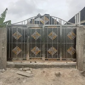 Stainless Steel Gate Sliver and Gold Flower