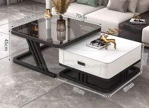 Newly Designed 2in1 Centre Table Glass and Marble.