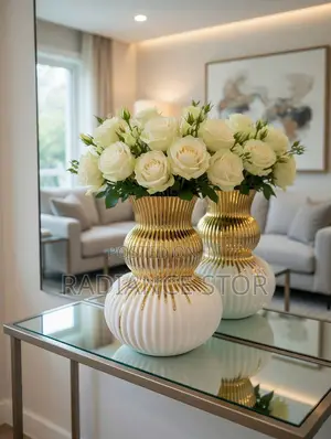 18.5*23cm Glass White Flower Vase