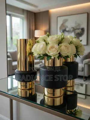15*20cm Gold Glass Flower Vase