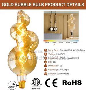 Dimmable E27 40 Watt Vintage Decorative Led Bulbs Chandelier Pendant