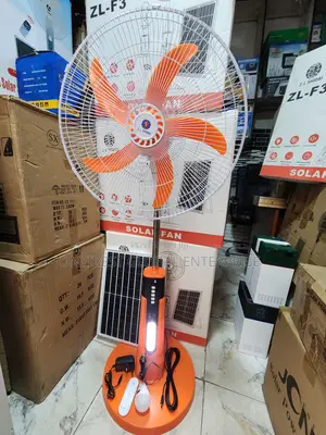 ZDL Shadia 18inches Rechargeable Fan Comes With Panels and Bulb