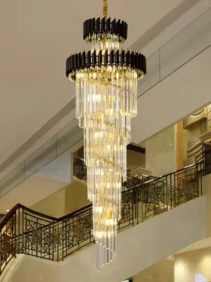 Modern Loft Crystal Lamp Long Chandelier Long Staircase Crystal