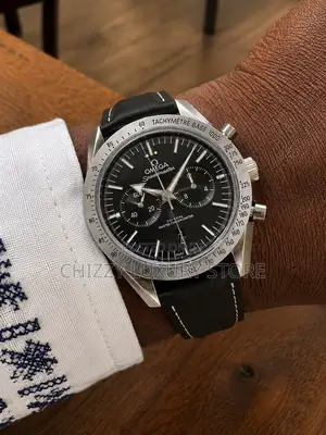 Omega Quality Luxury Men Genuine Leather Wristwatch