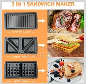 Waffle Panini Sandwich 3in1 Maker, Grill, Toaster/Sandwich