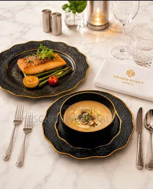 Midnight Elegance Ceramic Dinner Plates