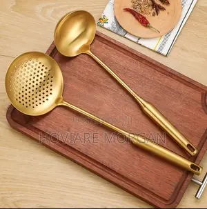 Quality 304 Stainless Steel Gold/Silver Single Cooking Spoon