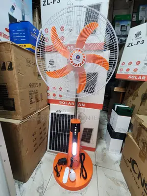 ZDL Shadia Solar Rechargeable Fan Comes With Panel and Bulb Adapter