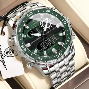 Poedagar Chain Digital and Analog Waterproof Watch
