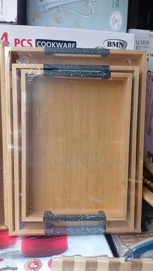 3 In 1 Wooden Tray With Granite Handles