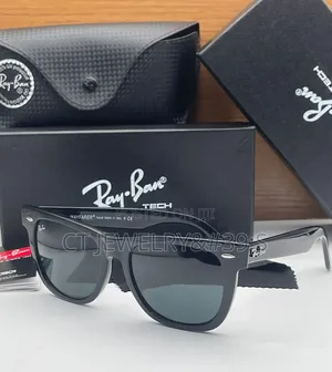 Ray-ban Wayfarer Tech Sunglasses Black/Animal Skin Full Box, Unisex