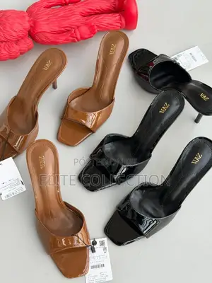 Luxury Patent Open Toe Slip on Heels Size:37-42 Colour:Black and Brown