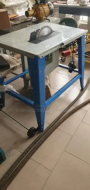 This Is A Blue-framed Industrial Table Saw