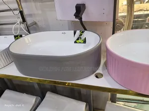 Grey and White Countertop Basin