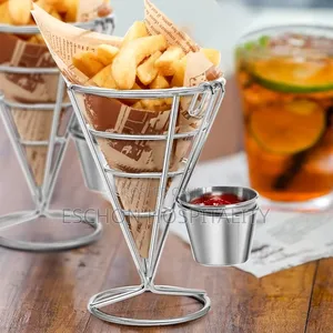 French Fries Stand With Sauce Dipper