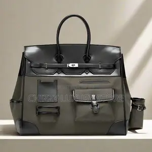 Hermes Quality Luxury Men Genuine Leather Duffle Bag