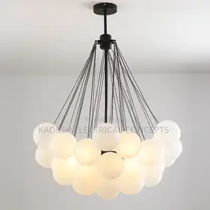 Nordic Glass Ball Hanging Chandelier Light Fixture Bubble Pendant Lamp