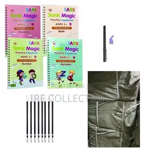 100 Sets Sank Magic Children Practice 4in1 Reusable Calligraphy Book