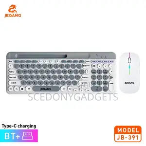 Jeqang Jb-391 Ergonomic Wireless Keyboard Mouse Combo Dual-Mode Bt