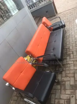 Orange and Black Office Sofas Chair by 5 Seaters