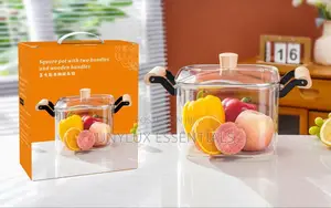 6.5l Squared Shaped Transparent Borosilicate Glass Pot