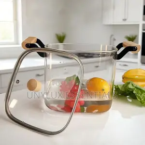 6.5l Squared Shaped Transparent Borosilicate Glass Pot