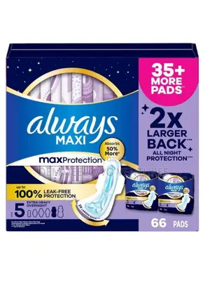 Always Maxi Max Protection Extra Heavy Overnight Pads Size 5 -66 Pads