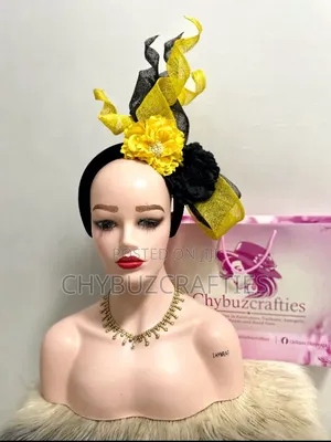 Yellow and Black Mixed Facinator