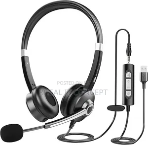 Earbay Usb/Auxiliary 2 in 1 Wired Headset With Noise Cancelation Mic