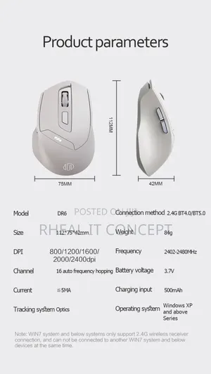 Inphic 2 in 1 Bluetooth/Wireless Silent Mouse