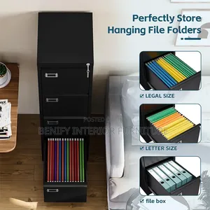 Black 4 Drawers Filling Cabinet