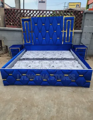 Beautiful Strong Quality Upholstery Padded Bedframe With 2 Side Drawer