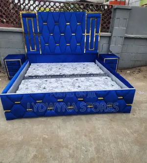 Aesthetic Quality Upholstery Padded Bedframe With 2 Side Drawers