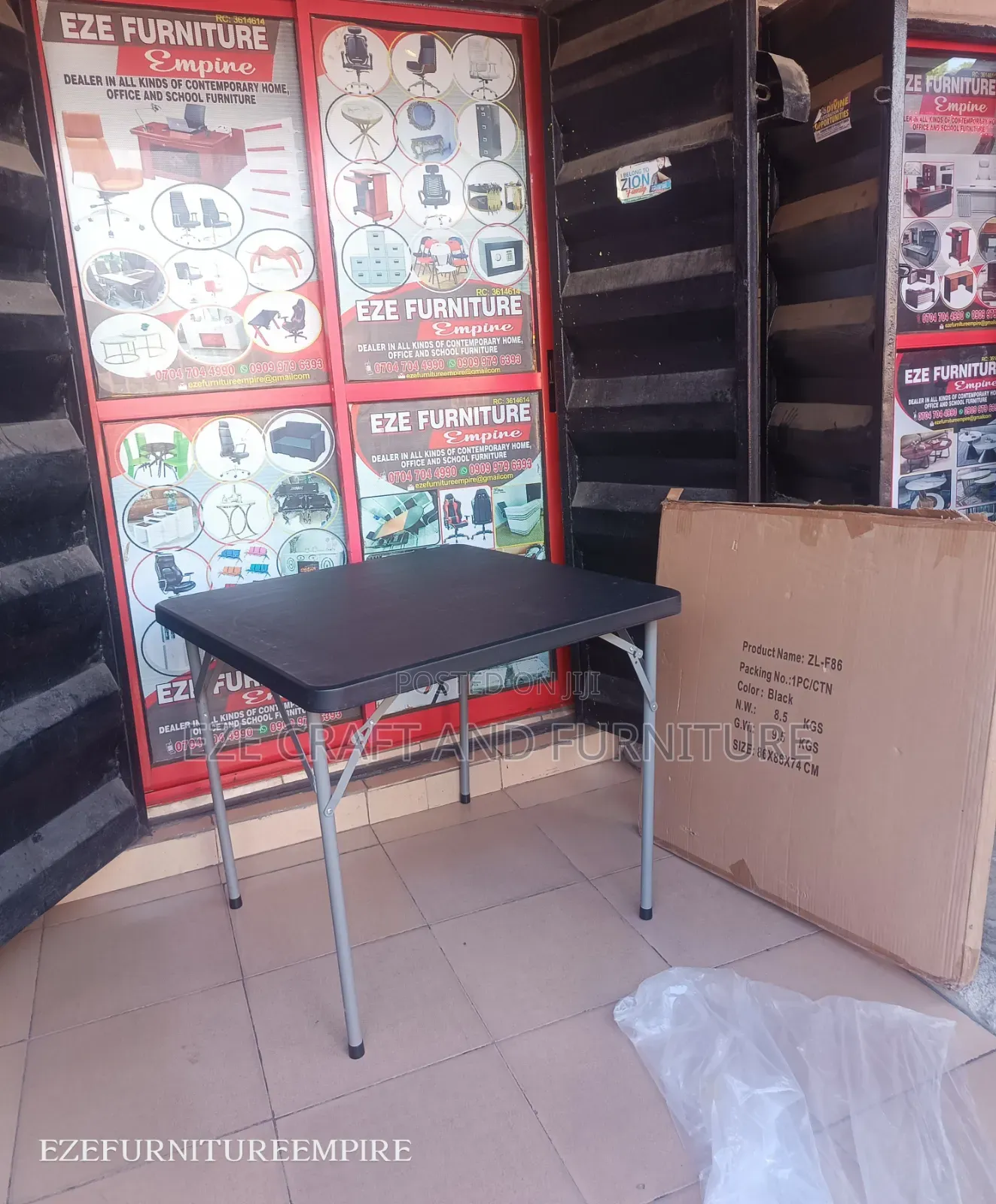 Square Black Folding Table